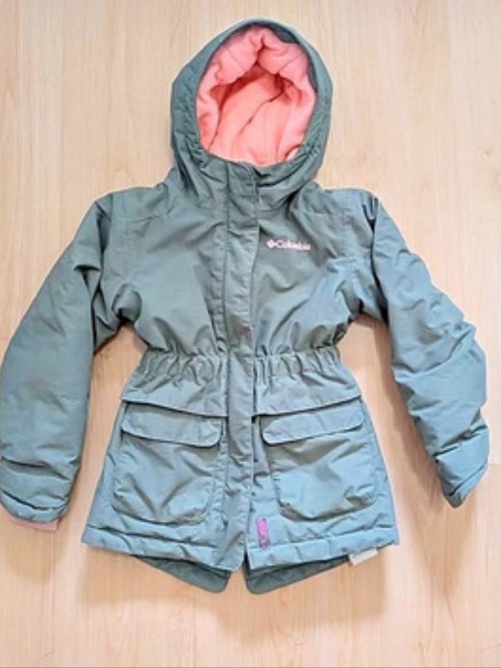 Columbia Girls XS Jacket Green & Pink